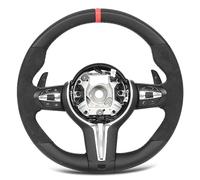 kaisudiAP Steering Wheel for 5 Series F10 F11 F07 M Sport LCI 2014-2016, for 6 Series F12 F13 F06 M Sport LCI 2015-2018, Nappa Leather and Suede Cover, Sporty Design, Easy Inst (Red Alignment Mark)
