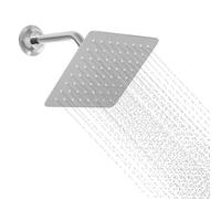 KAITAIHD Chrome Rainfall Square Shower Head, 8 inch, Fixed Mounted