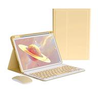 kaitesi Keyboard Case Mouse for iPad A16 11th Gen 2025 11 inch/iPad 10th Generation 2022 10.9 inch Case with Magnetically Detachable Wireless Color Keyboard Cover (Yellow)