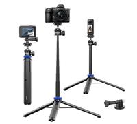 Kaitezenz - Selfie Tripod for Gopro Camera, 62 Inch Extendable Tripod with 360° Ball Head 1/4 Inch Screw, Lightweight Portable Tripod for GoPro Max Hero 11 10 9 8 7 Camera