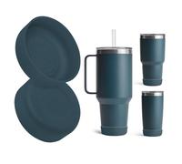 Kaitiaki 2 Pack Silicone Boot for YETI Rambler 42 oz & 35 oz Straw Mug, Anti-Slip Sleeve for Travel Mug Water Tumbler Fits Most Car, Protective Bottles Accessories, BPA-Free (Navy)
