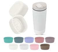 Kaitiaki 2Pcs Silicone Boot for Owala SmoothSip Slider Coffee Tumbler 20oz 12oz, Anti-Slip Sleeve for Travel Coffee Mug, Protective Accessories for Owala BPA Free (Shy Marshmallow)
