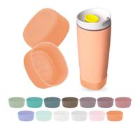 Kaitiaki 2pcs Silicone Boot for Owala SmoothSip Slider Coffee Tumbler 20oz 12oz, Anti-Slip Sleeve for Travel Coffee Mug, Protective Accessories for Owala BPA Free (Nectarine Orange)