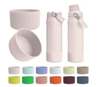 Kaitiaki 2PCS Silicone Boot for Stanley IceFlow 24 oz, Anti-Slip Protector Stainless-Steel Bottle Sleeve, Water Bottle Accessories for Stanley Scratch-Resistant, BPA-Free (Rose Quartz)