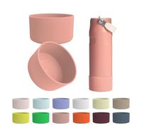 Kaitiaki 2PCS Silicone Boot for Stanley IceFlow 24 oz, Anti-Slip Protector Stainless-Steel Bottle Sleeve, Water Bottle Accessories for Stanley Scratch-Resistant, BPA-Free (Exclusive Sienna Peach)