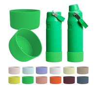 Kaitiaki 2PCS Silicone Boot for Stanley IceFlow 24 oz, Anti-Slip Protector Stainless-Steel Bottle Sleeve, Water Bottle Accessories for Stanley Scratch-Resistant, BPA-Free (Meadow)