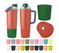 Kaitiaki 2PCS Silicone Higher Boot for Owala 40oz 30oz FreeSip Sway Tumblers, Protective Anti-Slip Bottle Bottom Sleeve Accessories Fits Most Car Cup Holder, BPA-Free(Summer Harvest)