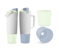 Kaitiaki 2PCS Silicone Higher Boot for Owala 40oz 30oz FreeSip Sway Tumblers, Protective Anti-Slip Bottle Bottom Sleeve Accessories Fits Most Car Cup Holder, BPA-Free(lced Breeze)