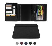 Kaitiaki Sturdy Planner Cover for Rocketbook Smart Notebook - Water-Resistant Fabric Padfolio, Business Padfolio with Zipper Pen Pocket, Fits Executive Size A5, Rocketbook Accessories (Black)