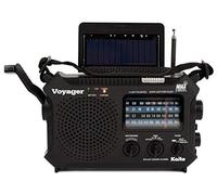 Kaito KA500L 4-Way Powered Emergency AM/FM/SW NOAA Weather Alert Radio Solar, Dynamo Crank, Flashlight Reading Lamp Larger Battery Solar Panel, Black