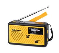 Kaito Voyager ECO Emergency Radio KA336 AM/FM NOAA Weather Alert 5-Way Powered Solar Crank Radio Receiver with LED Flashlight and USB Mobile Phone Charger Yellow
