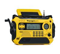 Kaito Voyager Pro KA600 Digital Solar Dynamo Crank Wind Up AM/FM/LW/SW & NOAA Weather Emergency Radio with Alert, RDS & Smart Phone Charger, Yellow