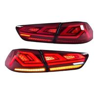 KAIUYRT Compatible With Mitsubishi For Lancer For EVO X EX 2008-2018 Auto RGB Taillight Assembly Turning Signals Warning Brake Lamp Replacements Rear Tail Lights(Red shell)
