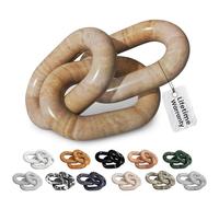 Kaivi Artisan Hand-Crafted Luxurious Marble Decor Chain Link, Timeless Decorative Links for Living & Outdoor Spaces, Unique Marbling, Smooth Premium Imported Marble 13", Beige Travertine