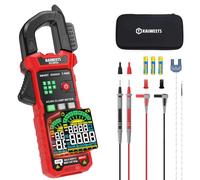 KAIWEETS Smart Clamp Meter, 600A TRMS Digital Clamp Meter with Auto Measure, 6000 Counts, AC/DC Current & Voltage, NCV, Inrush Current, Resistance, Capacitance, Temperature, Diode & Continuity Test