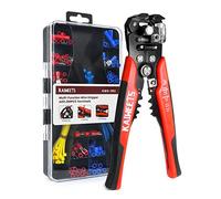 KAIWEETS Wire Stripper Crimper Set, 3-in-1 Stripper Cutter Crimper AWG10-24 Compound Automatic Wire Stripper with 261PCS Terminals, for Cutting Stripping Crimping