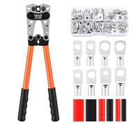 KAIWOLF HX50B Battery Cable Crimping Tool kit, 6-50mm², 6 Rotary Dies, Heavy Duty Cable Lug Crimper for Battery Terminals & Electrical Wiring