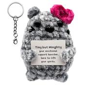 kaixinha Handmade Crochet Hamster Keychain - Tiny Emotional Support Gift, Portable Bag Charm for Women & Girls, Warm Companion On-the-Go