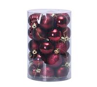 KaixinRoom 34 pcs Christmas Tree Baubles Ornaments Shatterproof Hanging Baubles Penants for Holiday Wedding Party Decoration (Wine Red, 40mm)