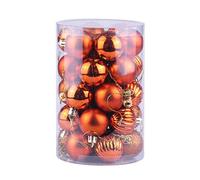 KaixinRoom 34 pcs Christmas Tree Baubles Ornaments Shatterproof Hanging Baubles Penants for Holiday Wedding Party Decoration (Orange, 40mm)