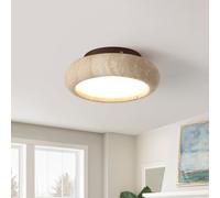 kaixunl 20cm Japanese LED Ceiling Lighting Wabi-Sabi Style Ceiling Lamp Yellow Travertine Lamps Semi Flush Round Light Fittings Warm Lights Suitable for Bedroom Dining Room Kitchen Hallway 7W