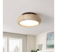 kaixunl Japanese LED Ceiling Lighting Wabi-Sabi Style Ceiling Lamp Yellow Travertine Lamps Semi Flush Round Light Fittings Warm Lights Suitable for Bedroom Dining Room Kitchen Hallway 20cm 7W