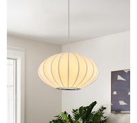 kaixunl Modern Fabric Pendant Light Lantern Lamp White Bubble Lights Japanese Style Faux Silk Shade Cocoon Chandelier Suitable for Living Room Dining Room Bedroom and Hallway 30cm