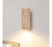 Kaixunl Yellow Travertine Wall Lamp Japanese Wabi Sabi Wall Lamps Square Column Stone Sconce Warm Light Indoor Lights Sconces Suitable for Bedroom Dining Room Kitchen Entrance Corridor bedside 6.5*16