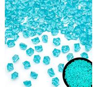 Kaiyuan Dynasty 300pcs 11-14mm Glowing Fake Crystal Ice Rocks Bule Acrylic Ice Rock Plastic Crushed Ice Rocks for Vase Fillers Fish Tank Decoration Home Decor Arts & Crafts