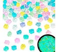 Kaiyuan Dynasty 300pcs 11-14mm Glowing Fake Crystal Ice Rocks Color Acrylic Ice Rock Plastic Crushed Ice Rocks for Vase Fillers Fish Tank Decoration Home Decor Arts & Crafts