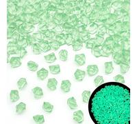 Kaiyuan Dynasty 300pcs 11-14mm Glowing Fake Crystal Ice Rocks Green Acrylic Ice Rock Plastic Crushed Ice Rocks for Vase Fillers Fish Tank Decoration Home Decor Arts & Crafts