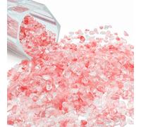 Kaiyuan Dynasty l LB(455g) 5-7mm Watermelon Red Crystal Chips Bulk Natural Gemstones Crushed Stones Polished Chips Stones Decorative Vase Fillers Aquarium Gravel Rocks