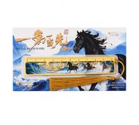 KAIYUEMAOYI Chinese Traditional Metal Bookmark Ruler, Includes Tassel - Decorative Item - for Quick Measurements - Ideal as a Present - Marks Pages in, Stacked Bears (Simple Packaging)