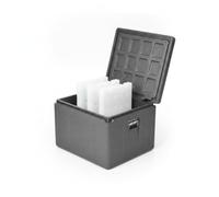 KAIYUEMAOYI Insulated Transport Conta Insulation Box Food Carrier Storage Container Portable Handle Suitable for Cold Chain Logistics Outdoor Vendors Food Delivery, Black, Hinged Lid + Handle