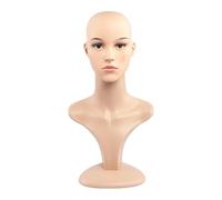 KAIYUEMAOYI Realistic Female Mannequin Head with Stand And Shoulder Straps, Including Makeup, Suitable for Jewelry Display, Hat Storage, Style B