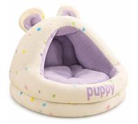 KAIYUEMAOYI Semi-Enclosed Cat Bed, Polka Dot Bear