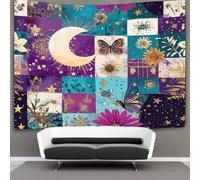 kaiyun 100cmx150cm Tapestry Butterfly, Crescent Moon, Sun Tapestries Collage 3D Printing Wall Hanging Home Decorations