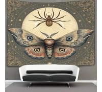 kaiyun 100cmx150cm Tapestry Kiss Moth And Spider with Moon Background Tapestries 3D Printing Wall Hanging Home Decorations