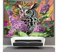 kaiyun 100cmx150cm Tapestry Owls Tapestries North American Flora And Fauna 3D Printing Wall Hanging Home Decorations