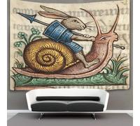 kaiyun 100cmx150cm Tapestry Rabbit, Snail Tapestries Medieval Spear And Shield 3D Printing Wall Hanging Home Decorations
