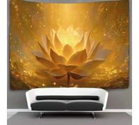 kaiyun 100cmx150cm Tapestry The Huge Lotus Emits A Strong Golden Light Tapestries 3D Printing Wall Hanging Home Decorations