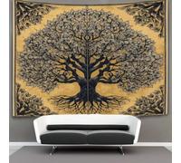 kaiyun 100cmx150cm Tapestry Tree of Life Tapestries Golden Background 3D Printing Wall Hanging Home Decorations