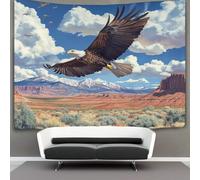 kaiyun 130cmx150cm Tapestry Eagle Tapestries Soaring High Above The Desert 3D Printing Wall Hanging Home Decorations