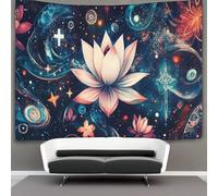 kaiyun 130cmx150cm Tapestry Lotus, Mandala Tapestries Yin Yang And Cross Universe 3D Printing Wall Hanging Home Decorations