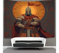 kaiyun 13th Century Warrior in Armor And Holding A Giant Sword Tapestry Tapestries 3D Wall Hanging Home Decorations for Room 150cmx200cm