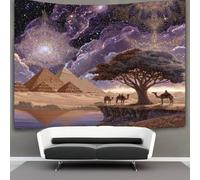 kaiyun 150cmx200cm Tapestry Camels Crossing The Starry Desert Tapestries Pyramids 3D Printing Wall Hanging Home Decorations