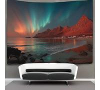 kaiyun 150cmx200cm Tapestry Lofoten Islands, Norway Tapestries Beautiful Northern Lights 3D Printing Wall Hanging Home Decorations