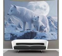 kaiyun 150cmx200cm Tapestry Mountain Wolf Full Body Tapestries Mountains Moon 3D Printing Wall Hanging Home Decorations