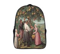 kaiyun 1600s Style, A Family of Four Picking Fruit from A Tree Backpack Bookbags for Boys And Girls With,Travel School Bag Toddler Rucksack for Books And Toys 39x29x16cm