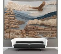 kaiyun 180cmx230cm Tapestry Great Smoky Mountains Railroad Steam Locomotive Tapestries 3D Printing Wall Hanging Home Decorations